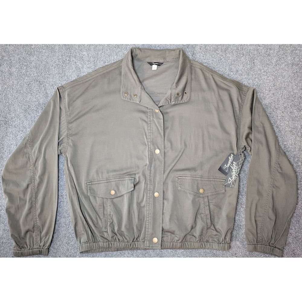 NWT Supplies By‎ Union Bay Women's EDNA Snap Jacket Fatigue Green Size Large